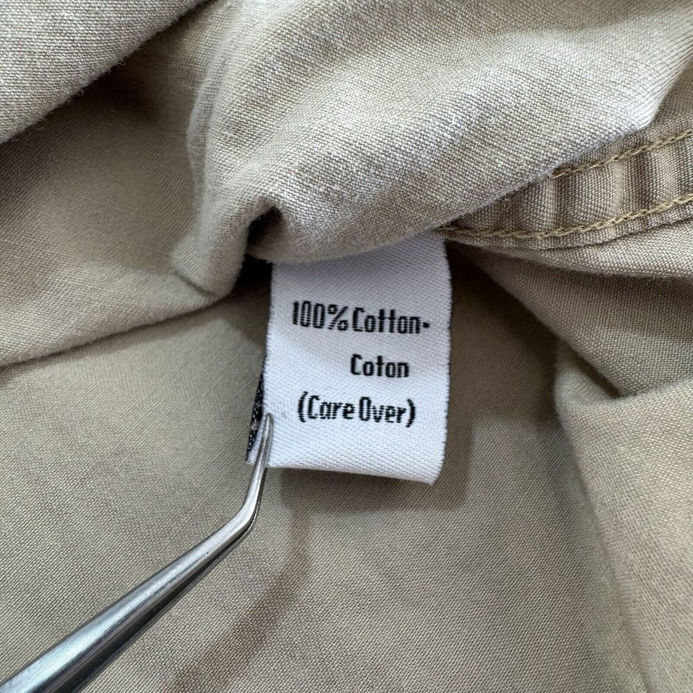 Calvin Klein Jeans Button Up Shirt Long Sleeve Beige - Picture 9 of 11